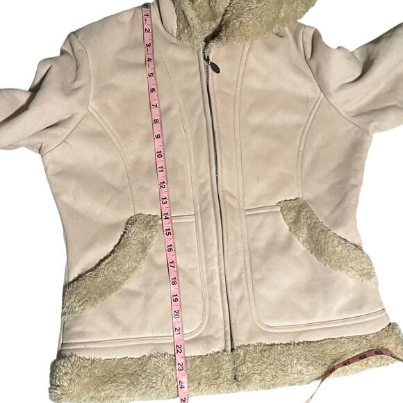 Vintage Mudd Faux Suede Beige Coat Size Large - Picture 6 of 10